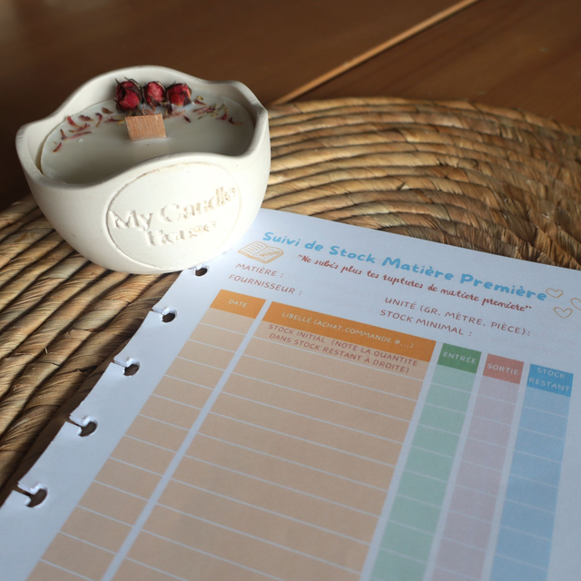 Recharge 24 Suivis de Stock Matières Premières + Recharge bougie (en option)