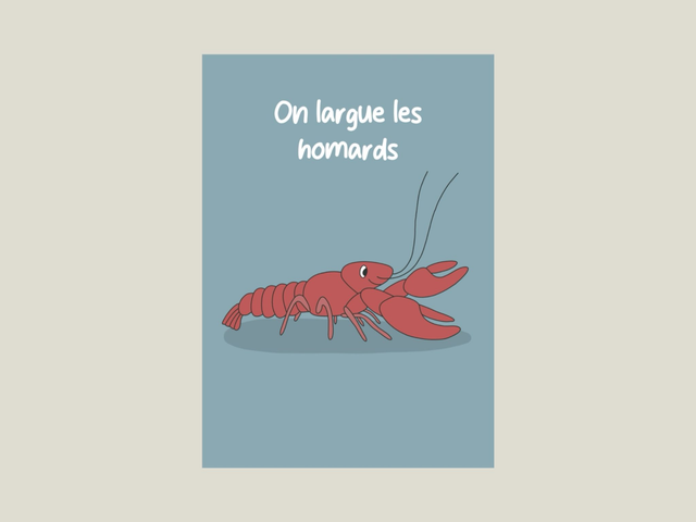 Magnet &quot; On largue les homards &quot; 
