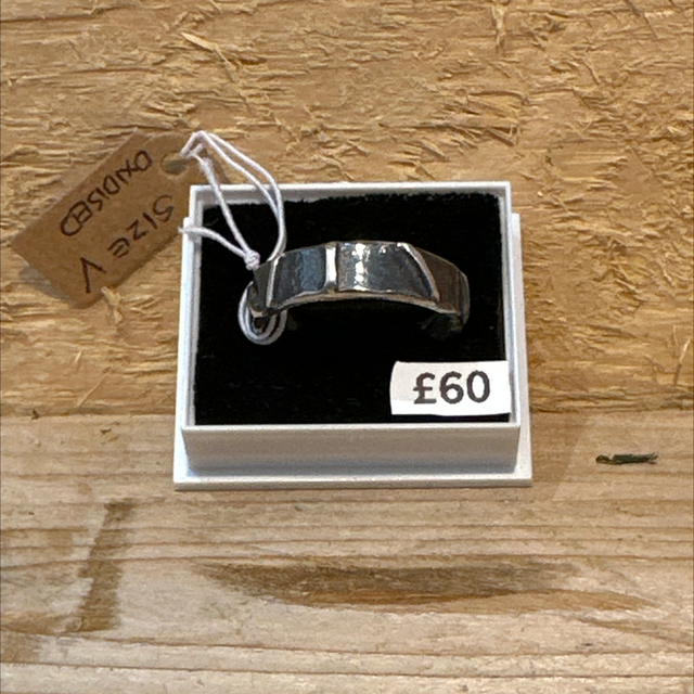Silver Ring with Texured Surface 