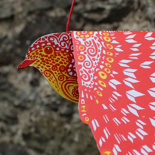 Red and Yellow flying Birds decorations  