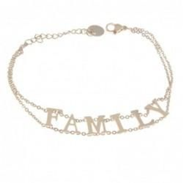 Bracciale donna in acciaio rosato charm family 