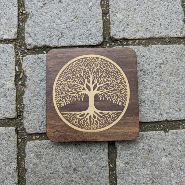 Square tree of life coaster