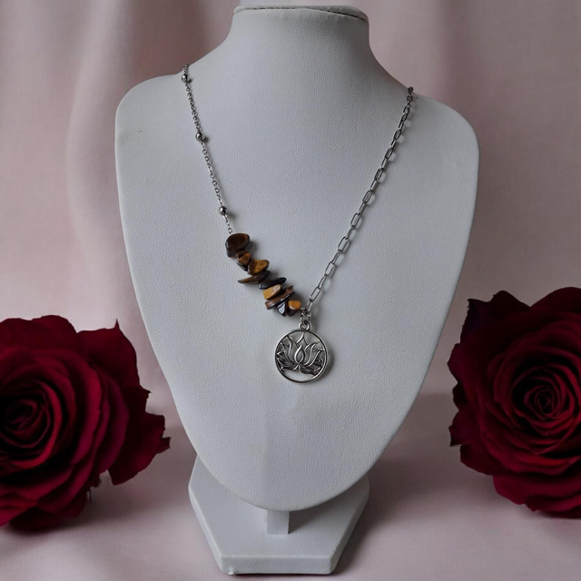 Collier Lotus & Pierre Naturelle