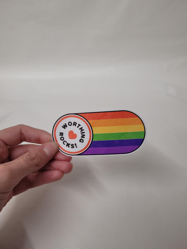 Worthing Rocks Rainbow Sticker - JP-147