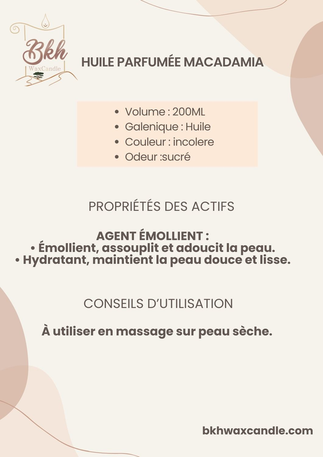 Huile parfumée macadamia 200ML