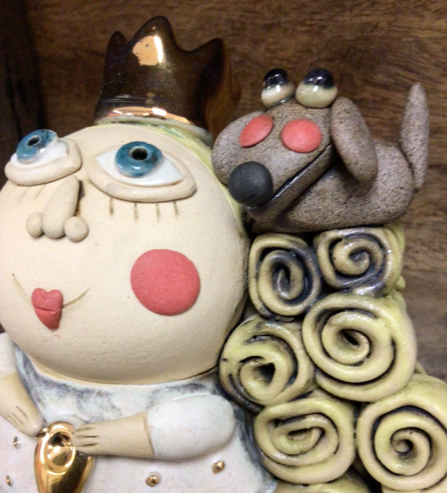 Curly Hair Angel with Dog