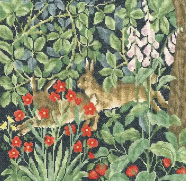 Greenery Hares Counted Cross Stitch Kit By Bothy Threads 