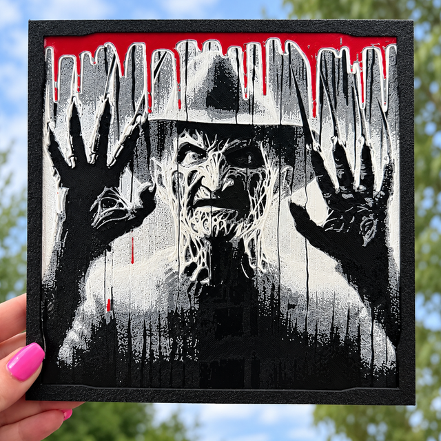 Freddy Krueger Nightmare 3D Printed Wall Art
