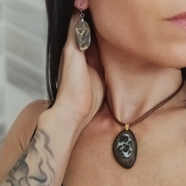 Boucles d'oreilles Septaria