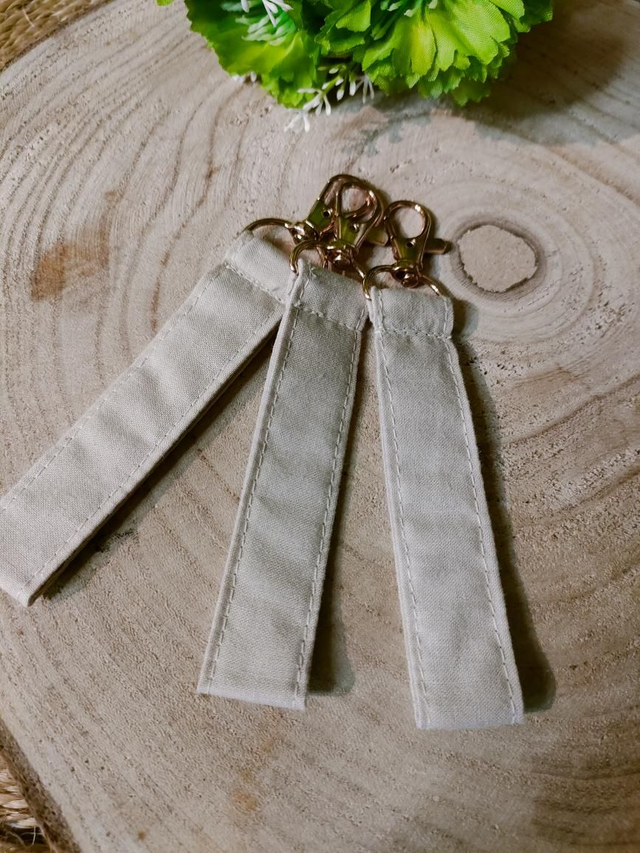 Porte clé uni beige - Personnalisable 