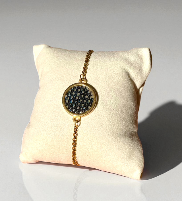 Bracelet à chaine fine Gris-Bleu