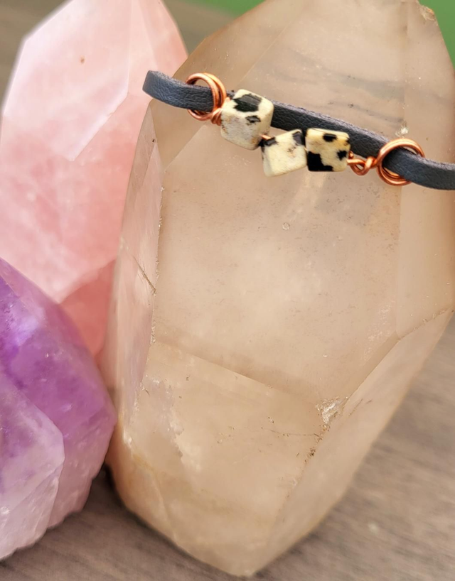 Bracelet/ Anklet - Dalmatian jasper