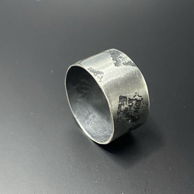 Anneau Selfish men «Fonte carrés» en argent massif