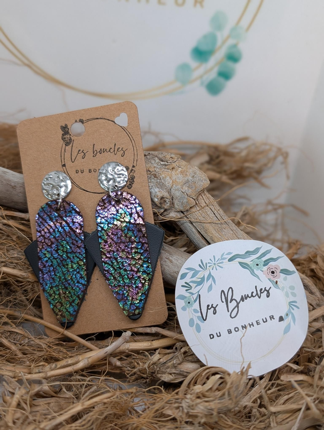 Boucles d'oreilles Graphique holographique gr002