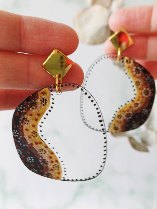 " Toffee " Boucles d'oreilles verres de lunettes 