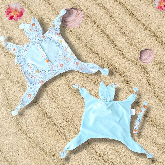 Doudou Lapin Range Tétine "Animaux de la forêt " - Coton & Minky