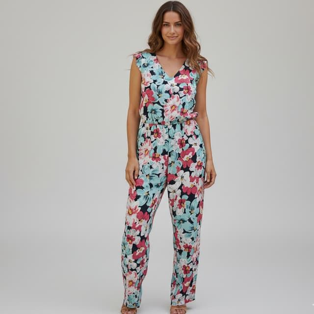 Combinaison Pantalon Fleurie 100% Coton - Emma Ella