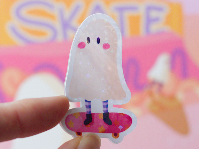 Sticker fantôme skateur