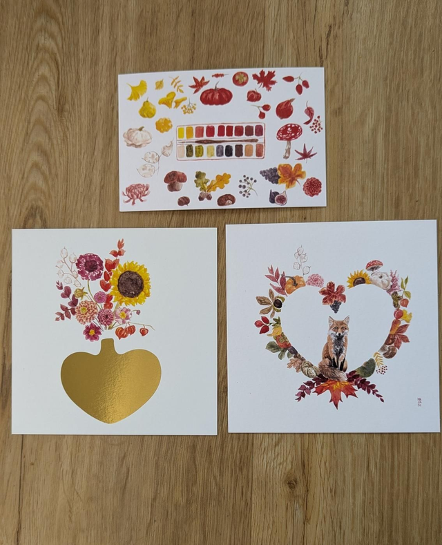 Lot 3 cartes d&#039;automne 