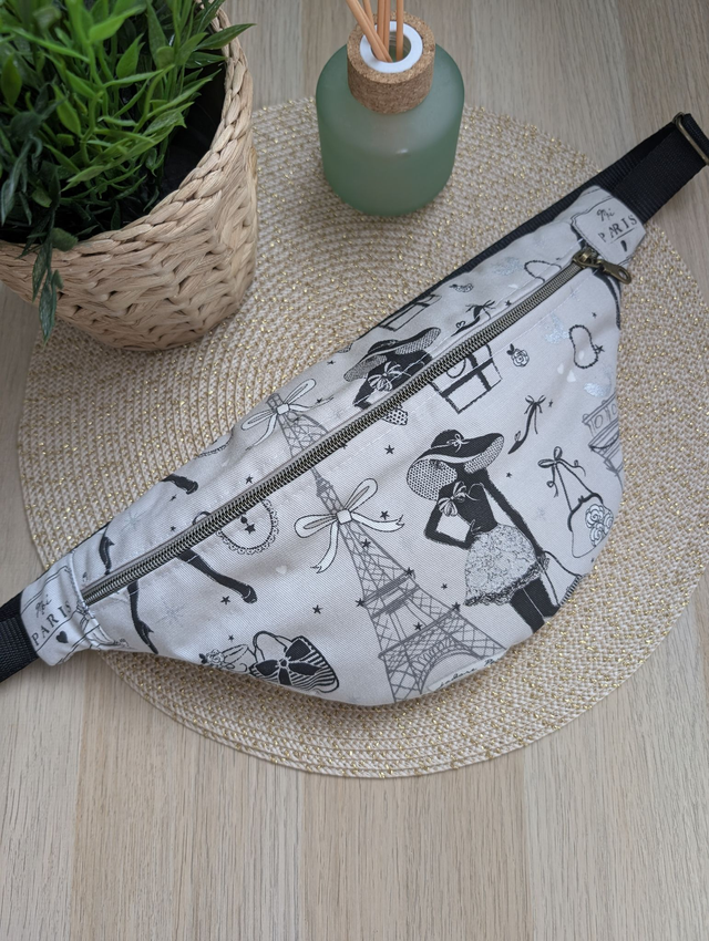 Sac banane femme en tissu fleuri 