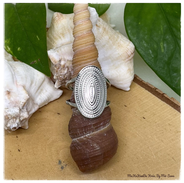 Bague ovale – argenté &amp; doré -