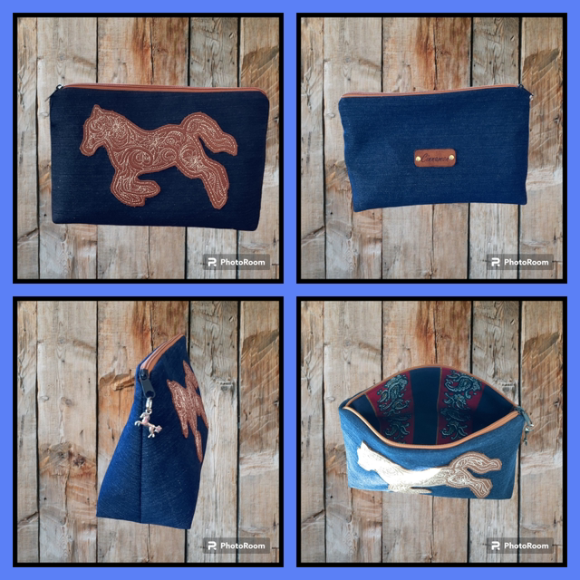 The Leather and Denim Horse Pouch