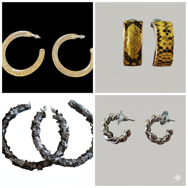 Boucles d'oreilles clous demi-créoles 