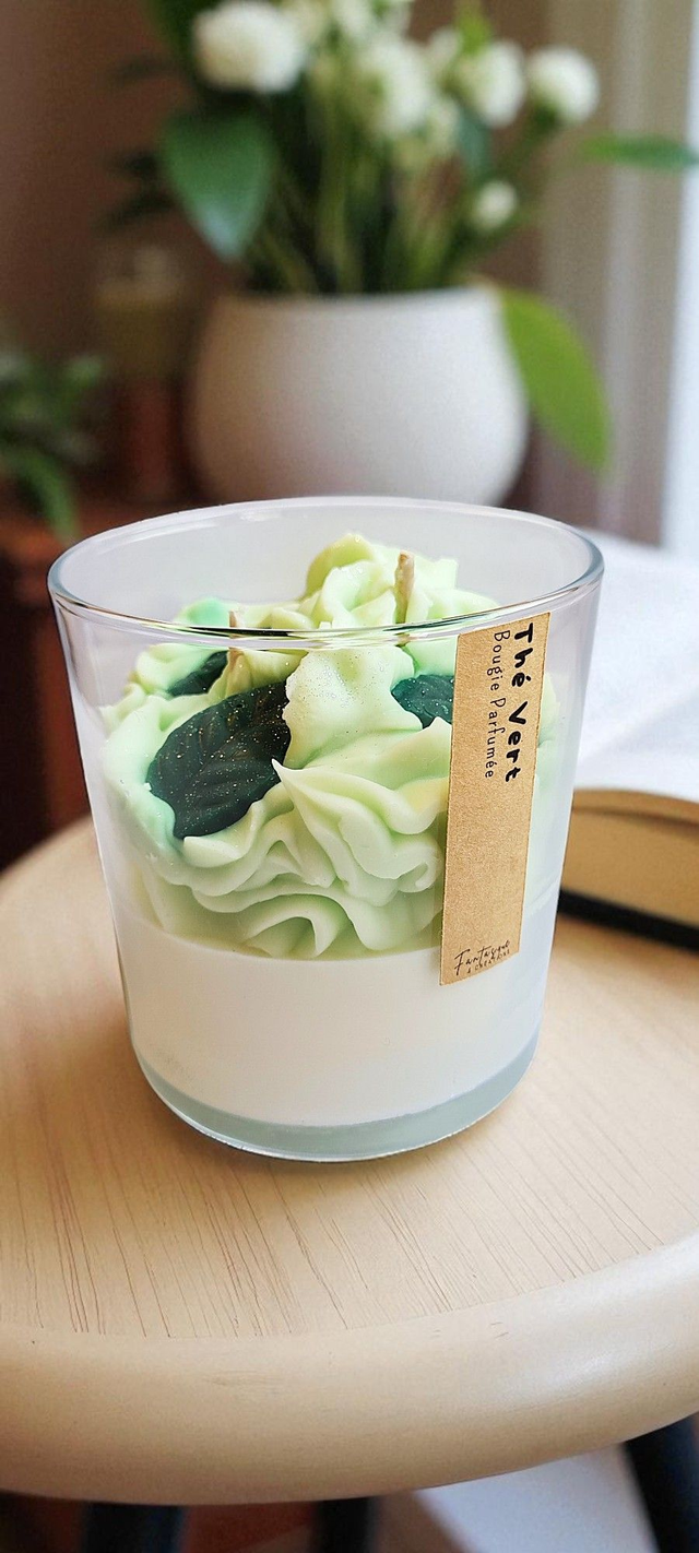 🍵 Bougie parfumée chantilly – Thé Vert
