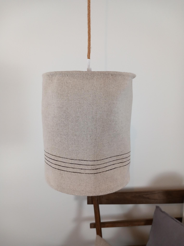 Abat-jour suspension en chanvre peint à la main diamètre 25 cm