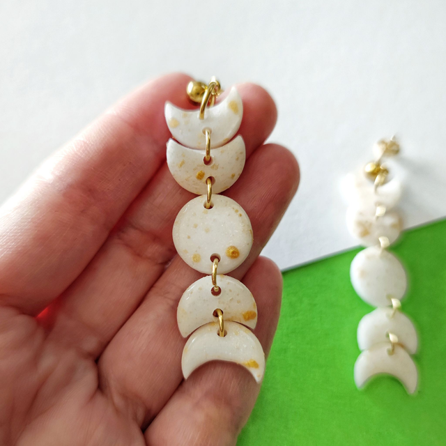 Pendientes FASE LUNAR BLANCO