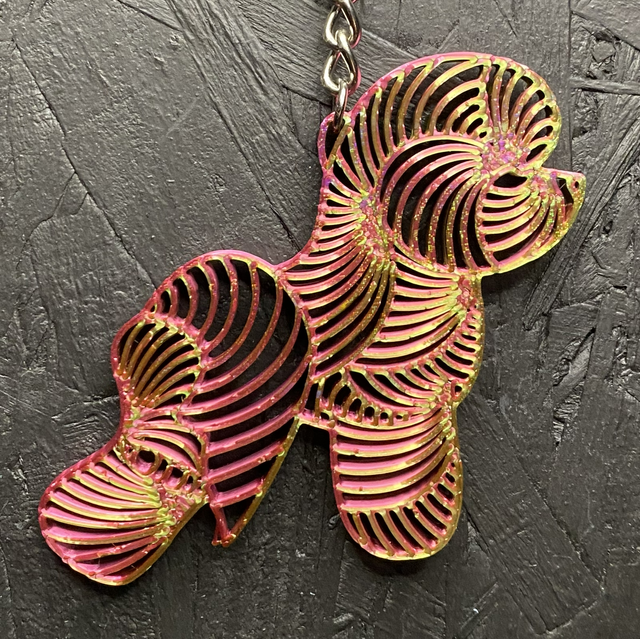 3D - Keychain Bichon Raspberry Pink