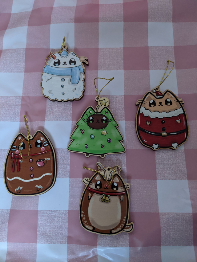 Cat Christmas Tree Decorations - christmas ornaments, christmas gift xmas gifts, xmas decorations, festive cat, presents for her, presents for him