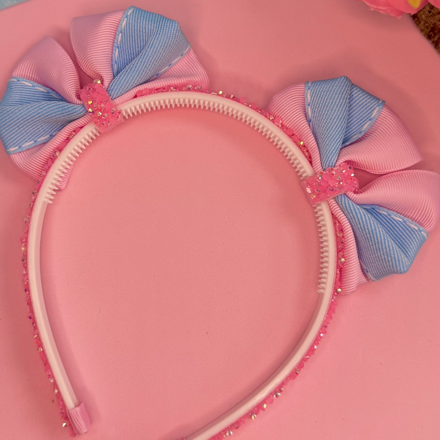 Serre-tête double noeud à strass 