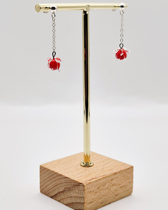 Boucles d'oreilles Clochettes rouges
