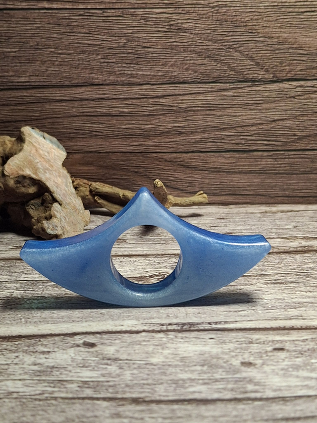 Bague de lecture bascule en résine Blanc et bleue– Book Holder artisanal
