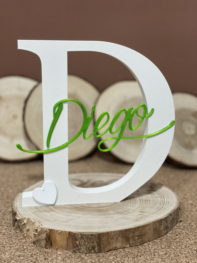 Lettera 3D con nome in risalto