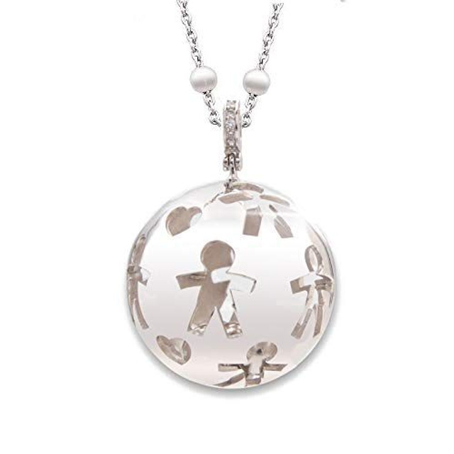 Collana Chiama Angeli regalo gravidanza Donna Ragazza con un dolce ciondolo sonoro simbolo Bimbo in Argento 925 placcato in Oro (1)