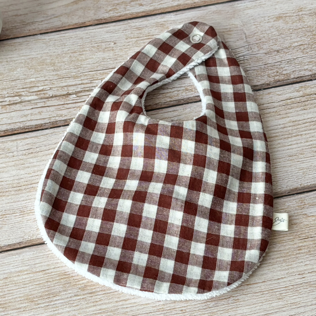 Bavoir PM vichy marron 