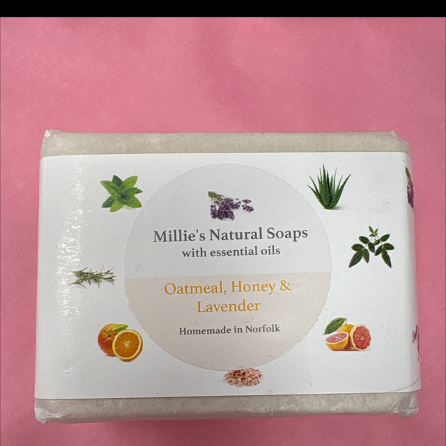 Millie’s natural soaps with essential oils oatmeal, Honey &amp; Lavender 90g