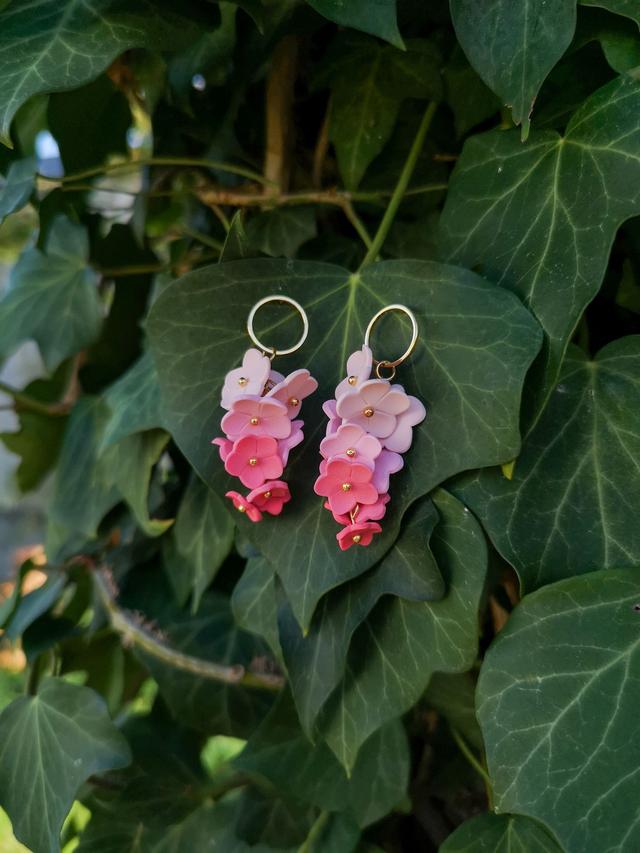 Collection Florale Rosée du Jardin - Boucles d&#039;oreilles Pauline