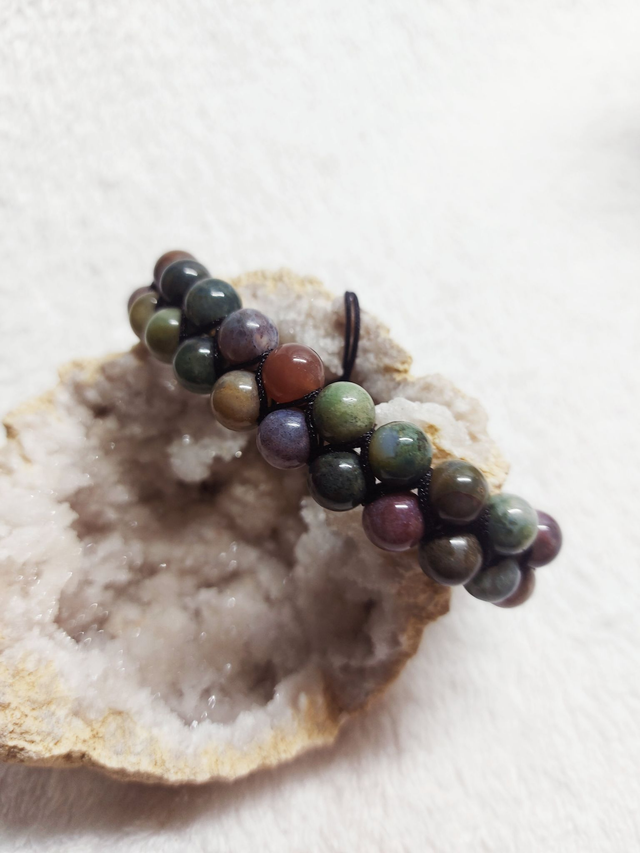 Bracelet double  tourmaline de couleur