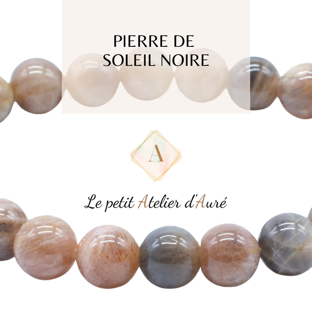 Pierre de Soleil Noire : Bracelet en pierres naturelles sur mesure
