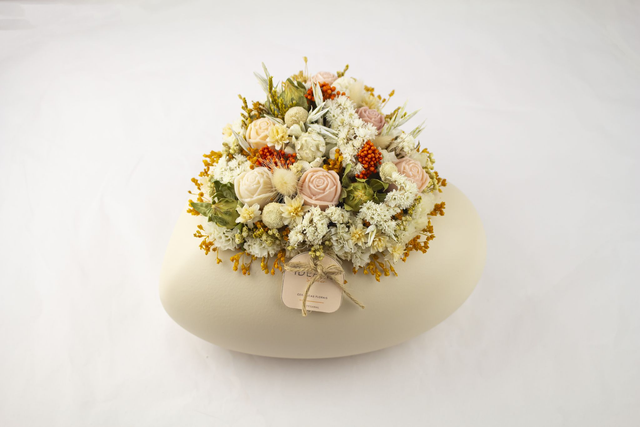 Coração Grande Cerâmica Floral