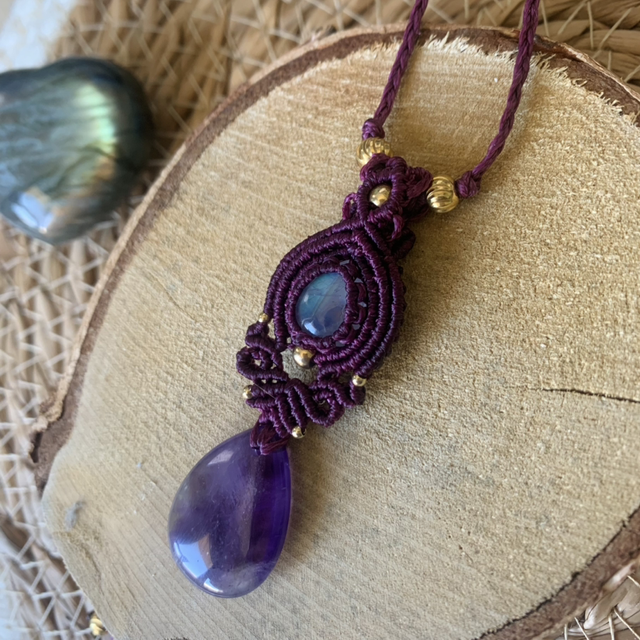 Talisman améthyste et pierre de lune 