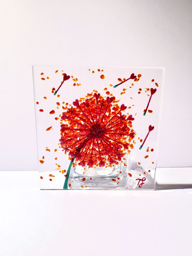 Dandelion Clock Hearts Tealight Holder