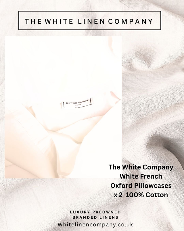 THE WHITE COMPANY - 2 x 600 Thread Count Cotton Oxford Pillowcase 100% Cotton