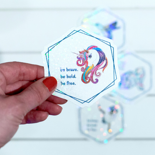 Unicorn - Vinyl Sticker - be brave