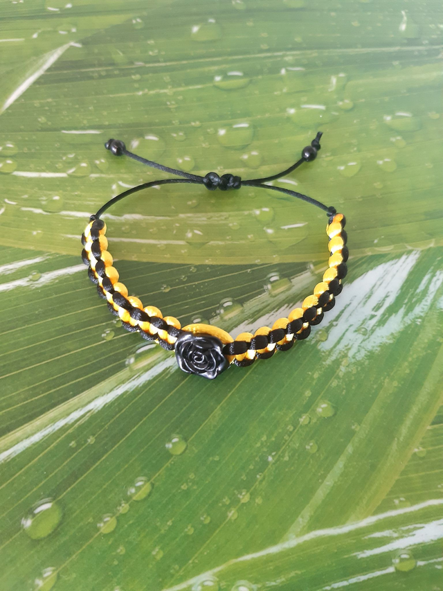 Armband Rose gelb schwarz