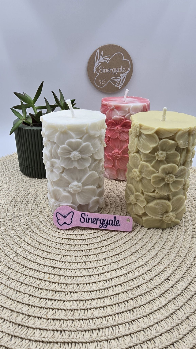 Vela de soja &quot;Flores&quot;