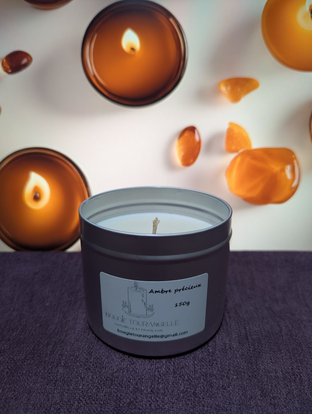 Bougie Parfumée &quot;Ambre précieux&quot; métal 150g